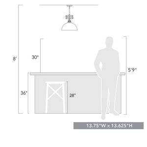 Bronze Medium Pendant in Sturdy style - 13.625 In high by 13.75 in
